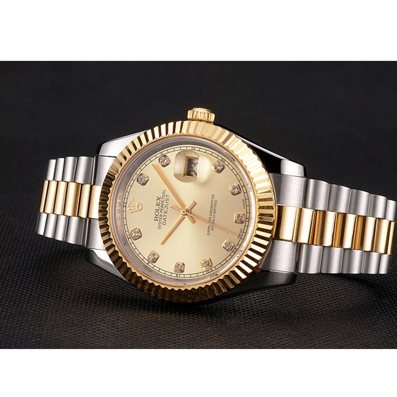 AAA Replica Watches Two Datejust Swiss Bezel And Tone Bracelet Steel Stainless Rolex Dial Gold Case 0717